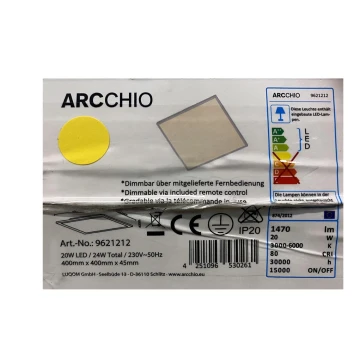 Arcchio - LED Stmívatelné stropní svítidlo PHILIA LED/20W/230V 3000-6000K + dálkové ovládání