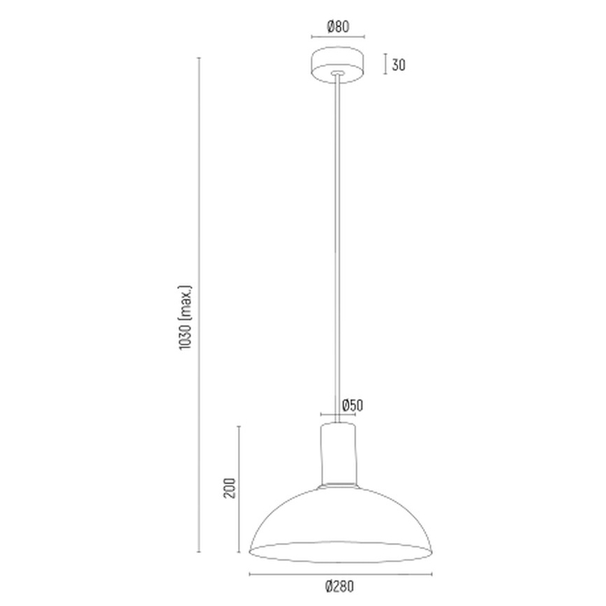 Argon 4222 - Lustr na lanku SINES 1xE27/15W/230V pr. 28 cm černá