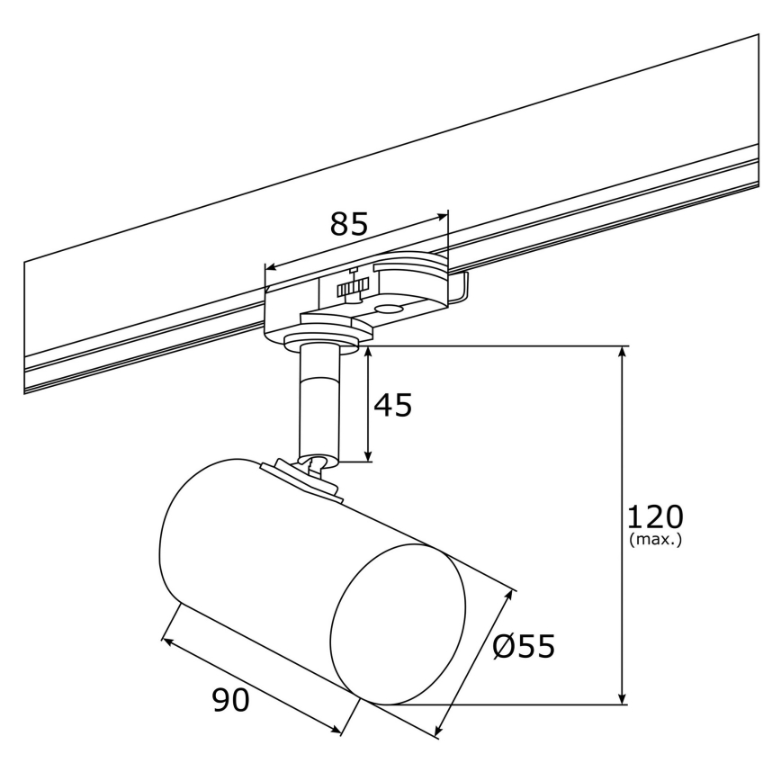 Argon 4328 - Bodové svítidlo do lištového systému HORTA 1xGU10/5W/230V mosaz