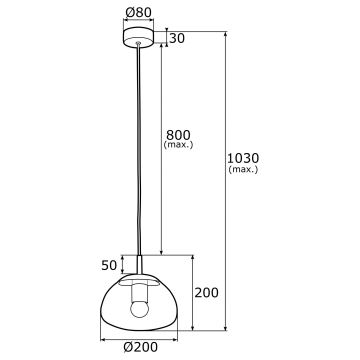 Argon 4331 - Lustr na lanku TRINI 1xE27/15W/230V pr. 20 cm černá