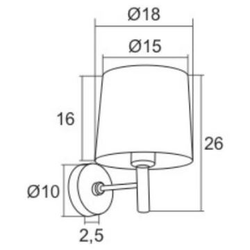 Argon 4728 - Nástěnné svítidlo PONTE 1xE27/15W/230V