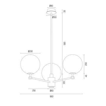 Argon 6307 - Lustr na tyči PALOMA 3xE14/7W/230V zlatá/bílá