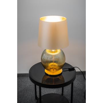 Argon 8530 - Stolní lampa HAMILTON 1xE27/15W/230V krémová/šedá