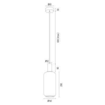 Argon 8563 - Lustr na lanku SAGUNTO PLUS 1xE27/15W/230V pr. 14 cm černá