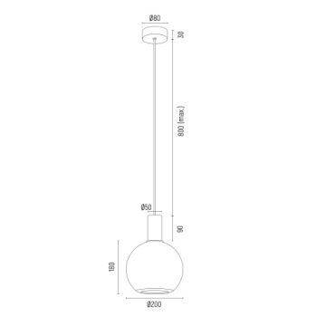 Argon 8564 - Lustr na lanku SAGUNTO PLUS 1xE27/15W/230V pr. 20 cm černá