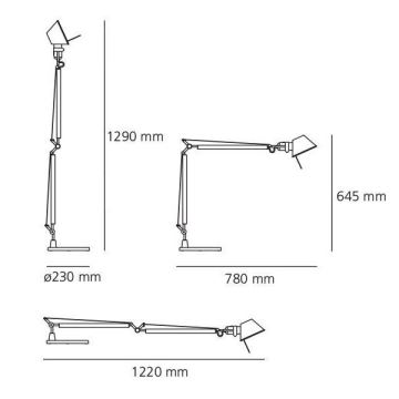 Artemide AR A001000+AR A004030 KOMPLET - Stolní lampa TOLOMEO 1xE27/70W/230V