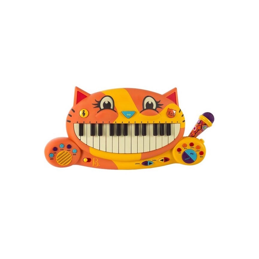 B-Toys - Dětské piáno s mikrofonem Kočka 4xAA