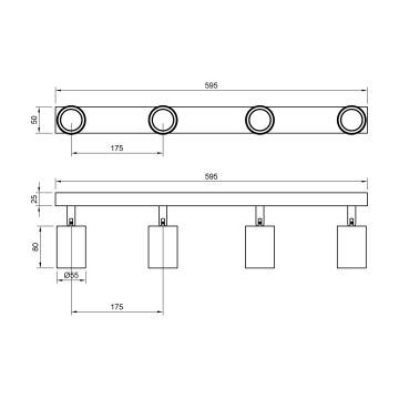 Bodové svítidlo ANGIE 4xGU10/35W/230V černá