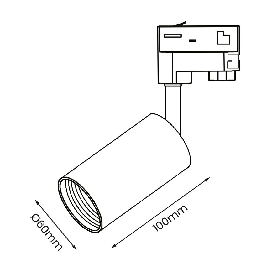 Bodové svítidlo do 3-fázového lištového systému PIPE 1xGU10/25W/230V černá