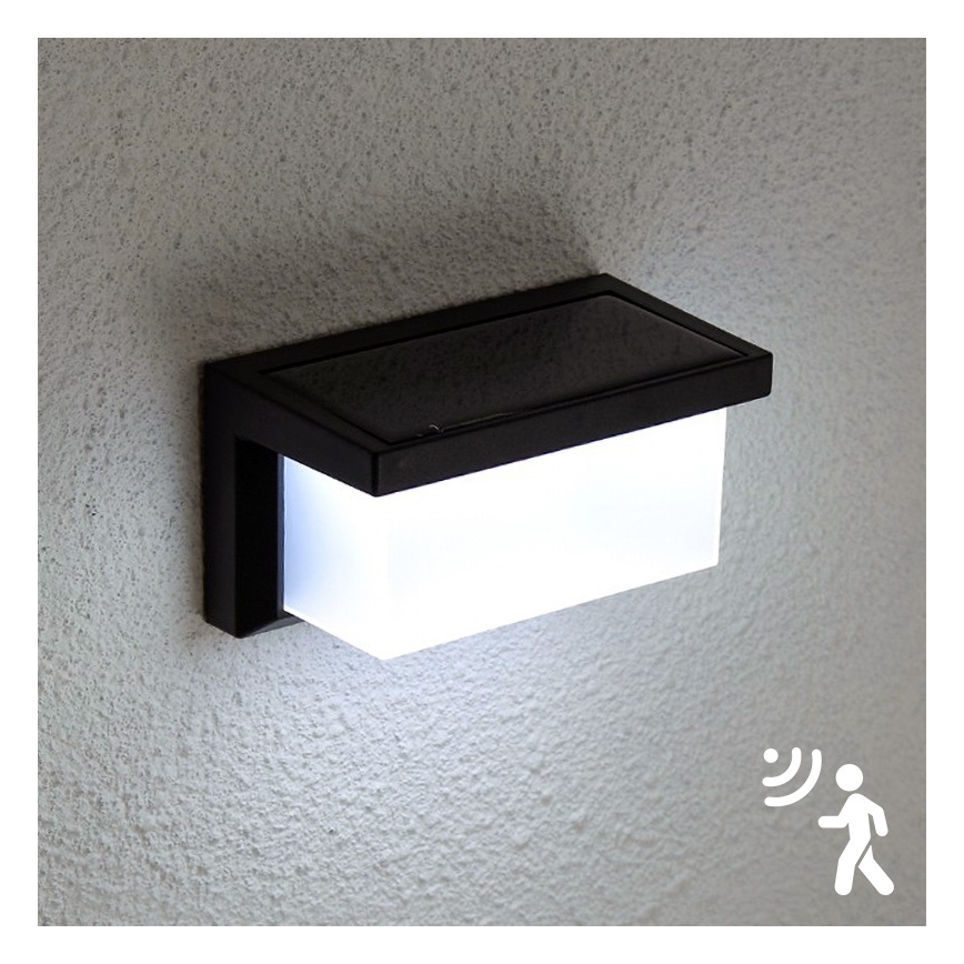 Brilagi - LED Solární nástěnné svítidlo se senzorem BRICK LED/12W/5,5V IP65