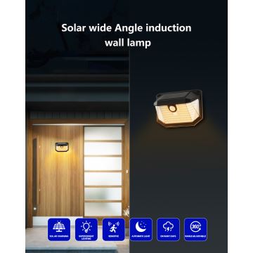 Brilagi - LED Solární nástěnné svítidlo se senzorem WALLIE LED/4W/5,5V 3000K IP65