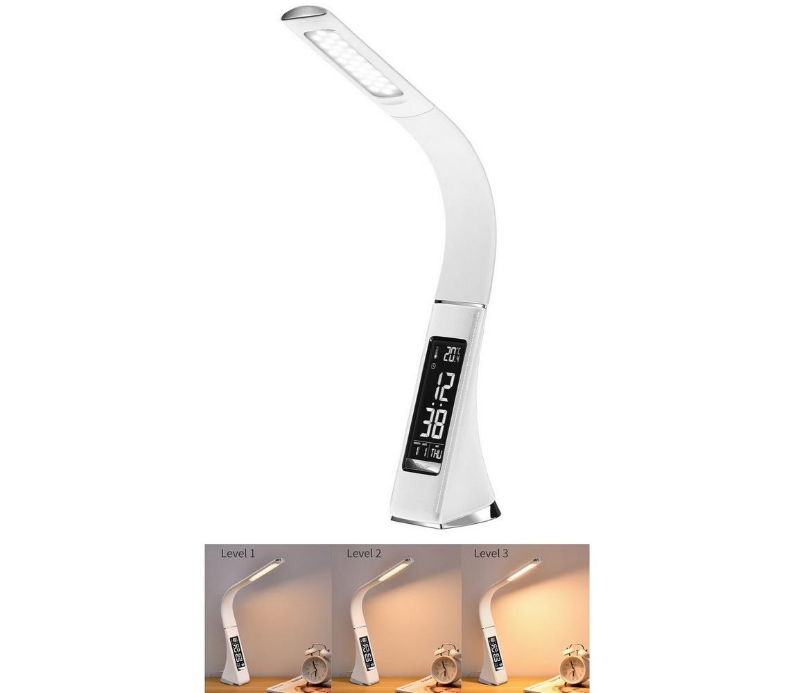 Brilagi Brilagi - LED Stmívatelná stolní lampa s displejem PELLE LED/7W/230V bílá BG0503