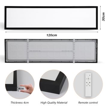 Brilagi - LED Stmívatelné koupelnové stropní svítidlo FRAME SMART LED/50W/230V 3000-6000K IP44 černá + dálkové ovládání