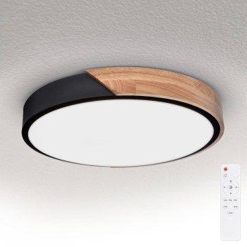 Brilagi - LED Stmívatelné stropní svítidlo PILANA LED/48W/230V 3000-6500K dub pr. 40 cm + dálkové ovládání