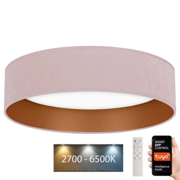 Brilagi - LED Stmívatelné stropní svítidlo VELVET SMART LED/36W/230V pr. 55 cm 2700-6500K Wi-Fi Tuya růžová/zlatá + dálkové ovládání