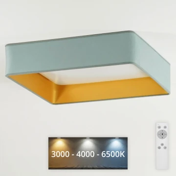 Brilagi - LED Stmívatelné stropní svítidlo VELVET SQUARE LED/24W/230V 3000/4000/6500K + dálkové ovládání mintová