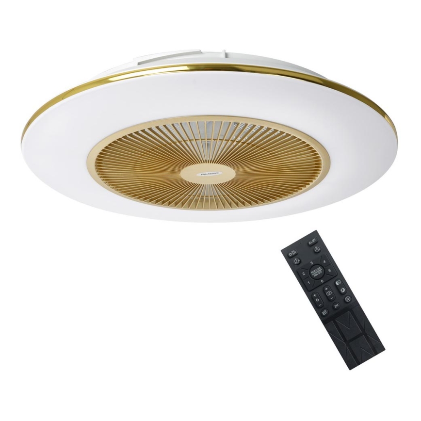 Brilagi - LED Stmívatelné svítidlo s ventilátorem AURA LED/38W/230V 3000-6000K zlatá + dálkové ovládání