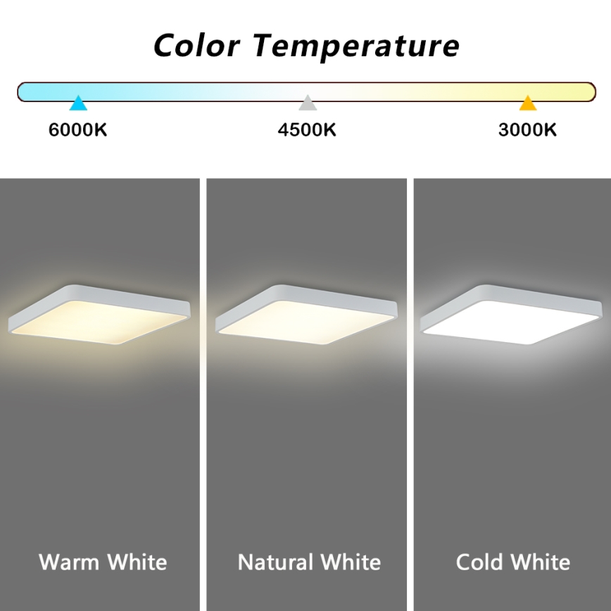 Brilagi - LED Stropní svítidlo POOL LED/48W/230V 3000/4500/6000K 50x50 cm bílá