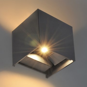 Brilagi - LED Venkovní nástěnné svítidlo CUBE LED/6W/230V antracit IP54