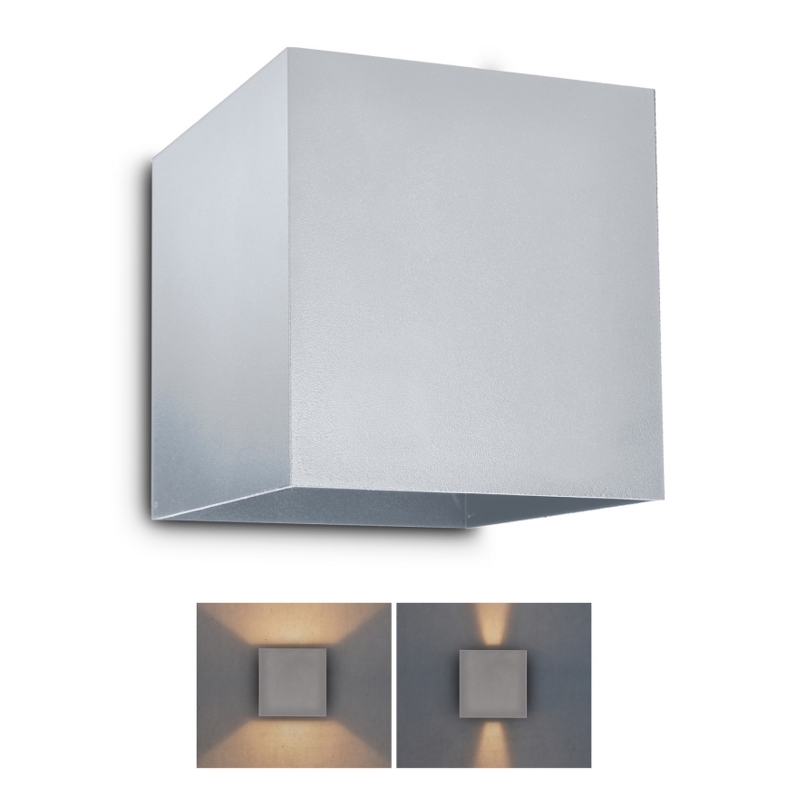 Brilagi - LED Venkovní nástěnné svítidlo CUBE LED/6W/230V šedá IP54