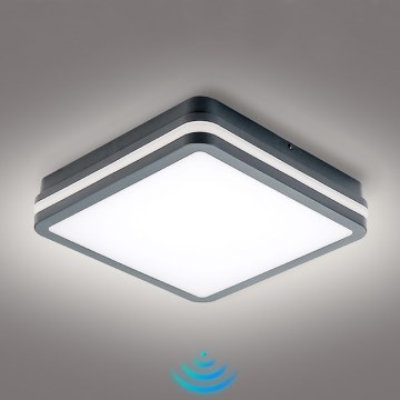 Brilagi - LED Venkovní svítidlo se senzorem pohybu BENE LED/24W/230V 26x26 cm antracit IP54