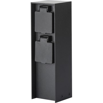 Brilagi - Venkovní zásuvkový sloupek PILLAR 2Z SCHUKO 230V IP44 černá