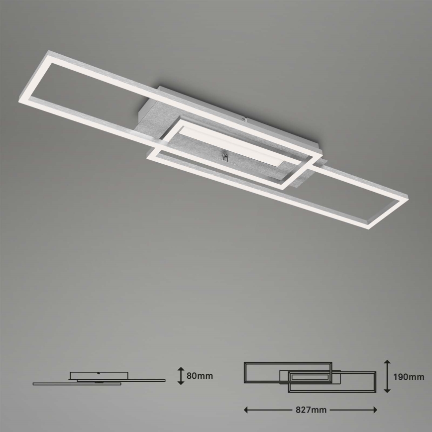 Brilo - LED Přisazený lustr FRAME 2xLED/20W/230V matný chrom