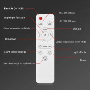 Brilo - LED RGBW Stmívatelné koupelnové svítidlo LED/19W/230V 3000-6500K IP44 Wi-Fi Tuya + dálkové ovládání