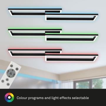 Brilo - LED RGBW Stmívatelný přisazený lustr FRAME 2xLED/21W/230V 2700-6500K + dálkové ovládání