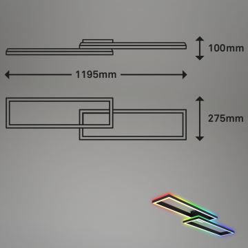 Brilo - LED RGBW Stmívatelný přisazený lustr FRAME 2xLED/21W/230V 2700-6500K + dálkové ovládání