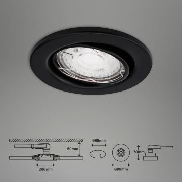 Brilo - SADA 3x LED Koupelnové podhledové svítidlo 1xGU10/5W/230V IP23 černá