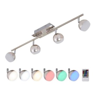 Briloner 2040-042 - LED RGB Stmívatelné bodové svítidlo BAFFLE 4xLED/3,3W/230V + dálkové ovládání