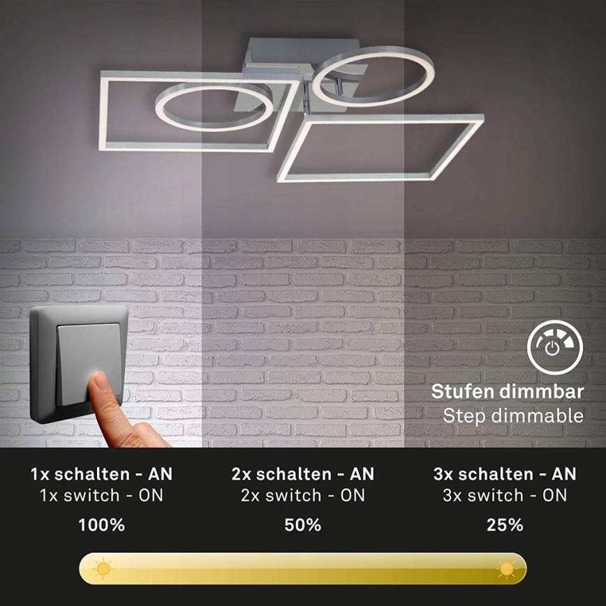 Briloner 3135-018 - LED Stmívatelné stropní svítidlo FRAME LED/43,8W/230V 3000K