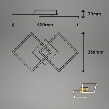 Briloner 3210-017 - LED Stmívatelné stropní svítidlo FRAME 2xLED/11W/230V zlatá