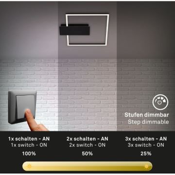 Briloner 3544-015 - LED Stmívatelné stropní svítidlo NICO LED/12W/230V černá