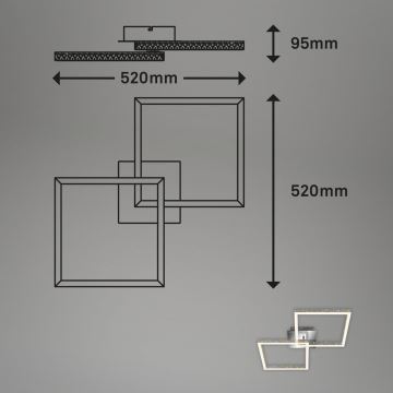 Briloner 3751-019 - LED Stmívatelné stropní svítidlo FRAME LED/20W/230V chrom