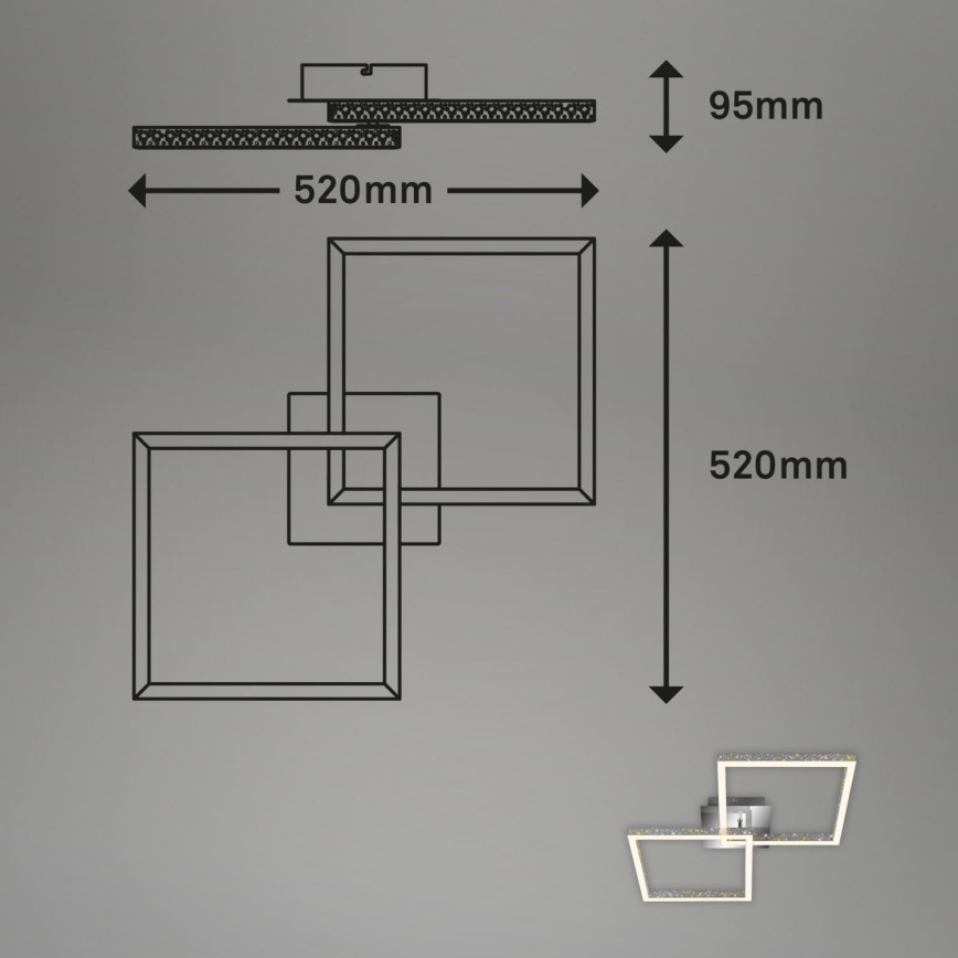 Briloner 3751-019 - LED Stmívatelné stropní svítidlo FRAME LED/20W/230V chrom