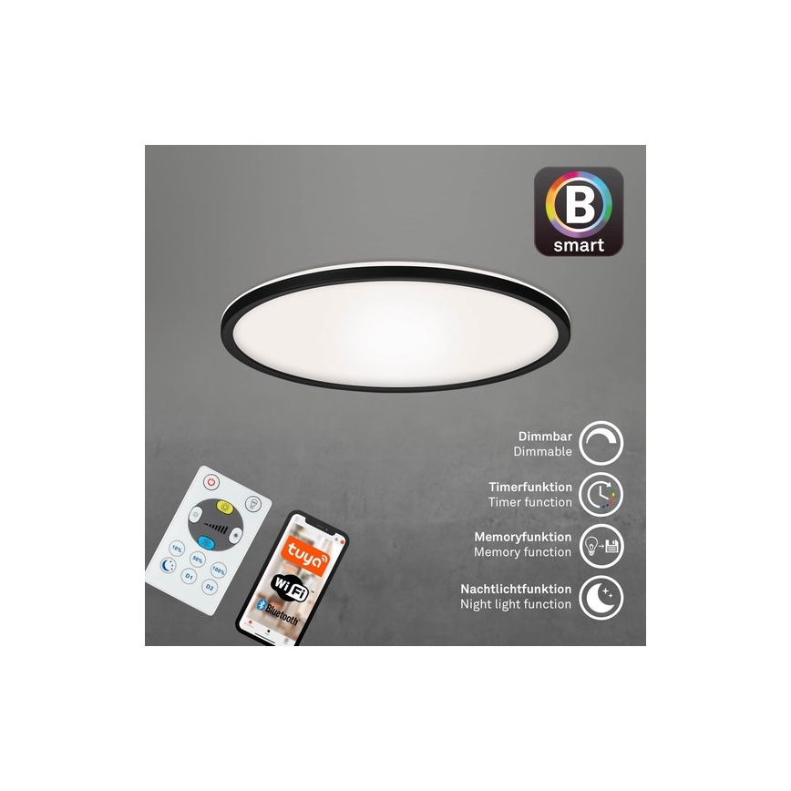Briloner 7059-015 - LED Stmívatelné stropní svítidlo SLIM LED/22W/230V 2700-6500K Wi-Fi Tuya + dálkové ovládání