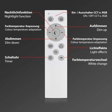 Briloner 7087-016 - LED RGBW Stmívatelné svítidlo SMART LED/24W/230V 3000-6500K Wi-Fi Tuya + dálkové ovládání