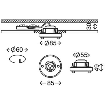 Briloner 7214-012 - LED Koupelnové podhledové svítidlo ATTACH LED/5W/230V IP44