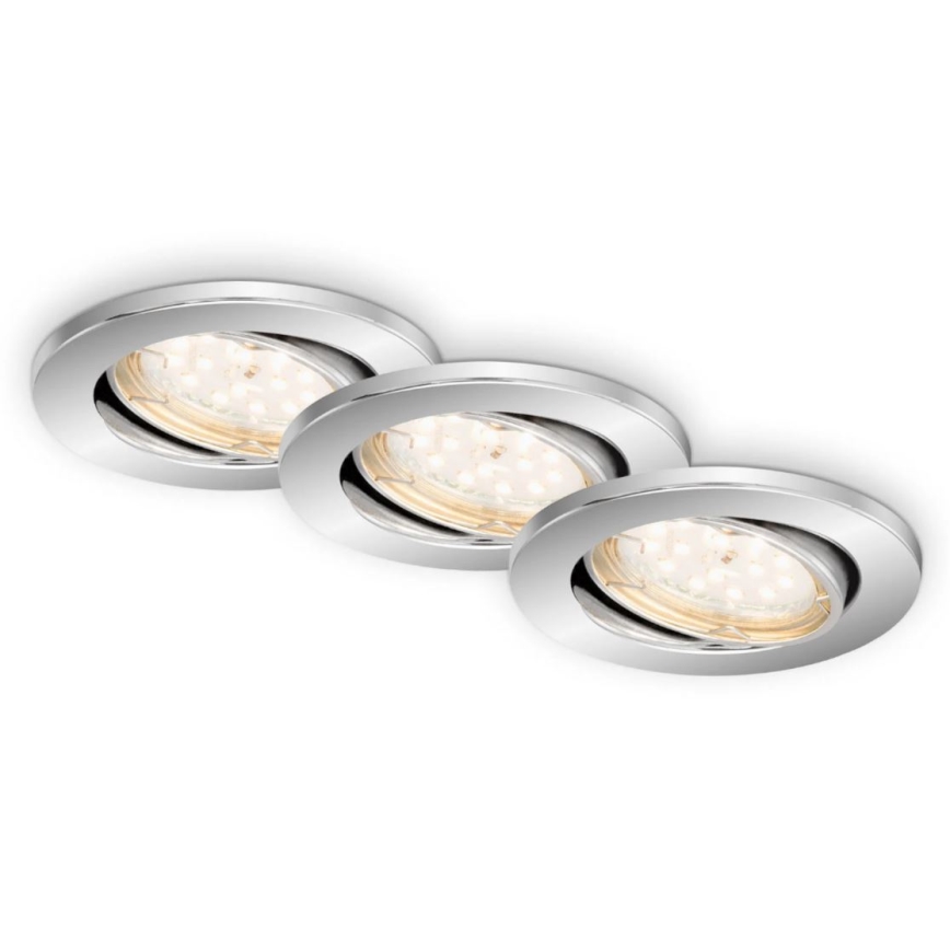 Briloner 7219-038 - SADA 3x LED Stmívatelné koupelnové podhledové svítidlo 1xGU10/5W/230V IP23