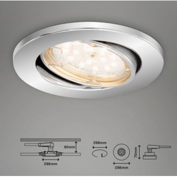 Briloner 7219-038 - SADA 3x LED Stmívatelné koupelnové podhledové svítidlo 1xGU10/5W/230V IP23