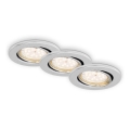 Briloner 7219-039 - Sada 3x LED Stmívatelné koupelnové podhledové svítidlo FIT 1xGU10/5W/230V IP23