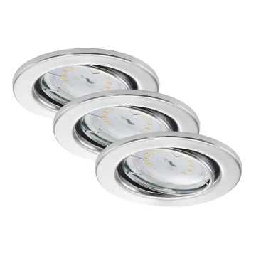 Briloner 7277-038 - SADA 3x LED Stmívatelné koupelnové podhledové svítidlo 1xGU10/5W/230V IP23