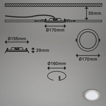 Briloner 7286-012 - LED Koupelnové podhledové svítidlo LED/12W/230V IP44