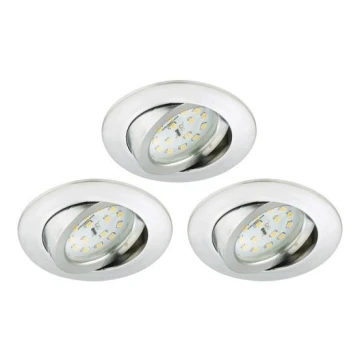 Briloner 8312-039 - SADA 3x LED Koupelnové podhledové svítidlo LED/5W/230V IP23