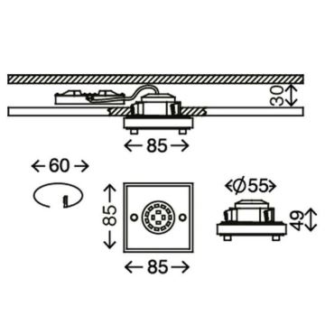 Briloner - LED Koupelnové podhledové svítidlo ATTACH LED/5W/230V IP44