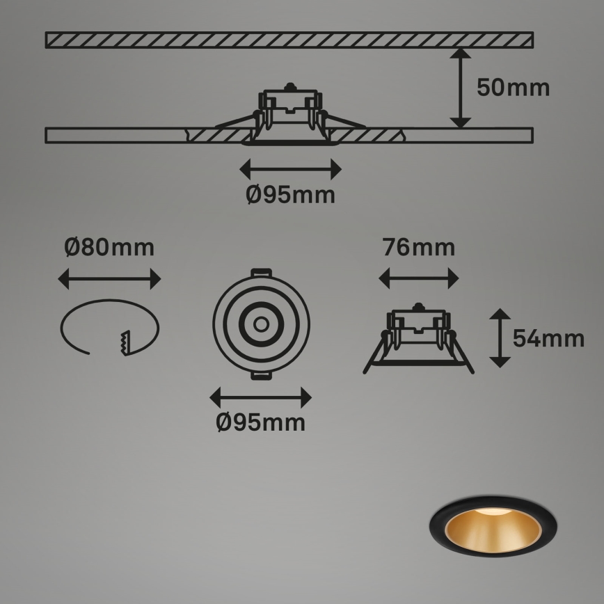 Briloner - SADA 3x LED Koupelnové podhledové svítidlo LED/4,9W/230V IP44