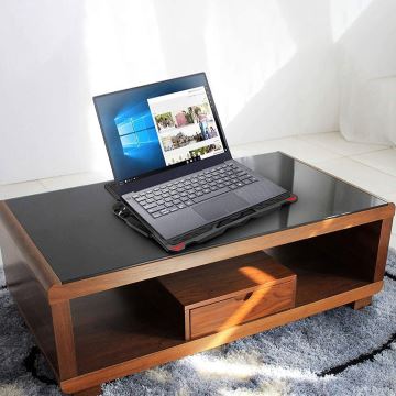 Chladící podložka pro notebook 5x ventilátor 2xUSB černá