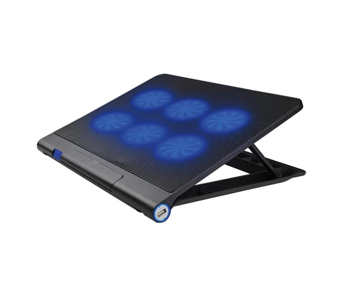 Platinet Chladící podložka pro notebook 6x ventilátor 2xUSB černá PL0284